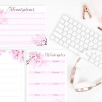 Organizer Planer 21 Pdf Vorlagen Zum Ausdrucken Pink Spring Watercolor Swomolemo Printables