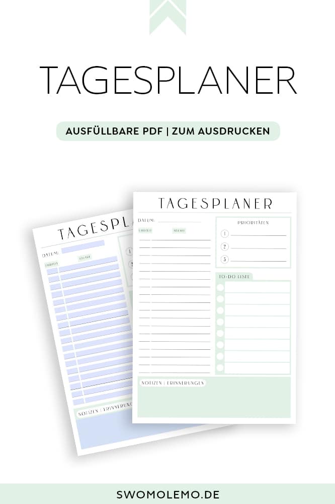 Tagesplan Vorlage Zum Ausdrucken Pdf Zum Ausfullen Inklusive Grun Swomolemo Printables