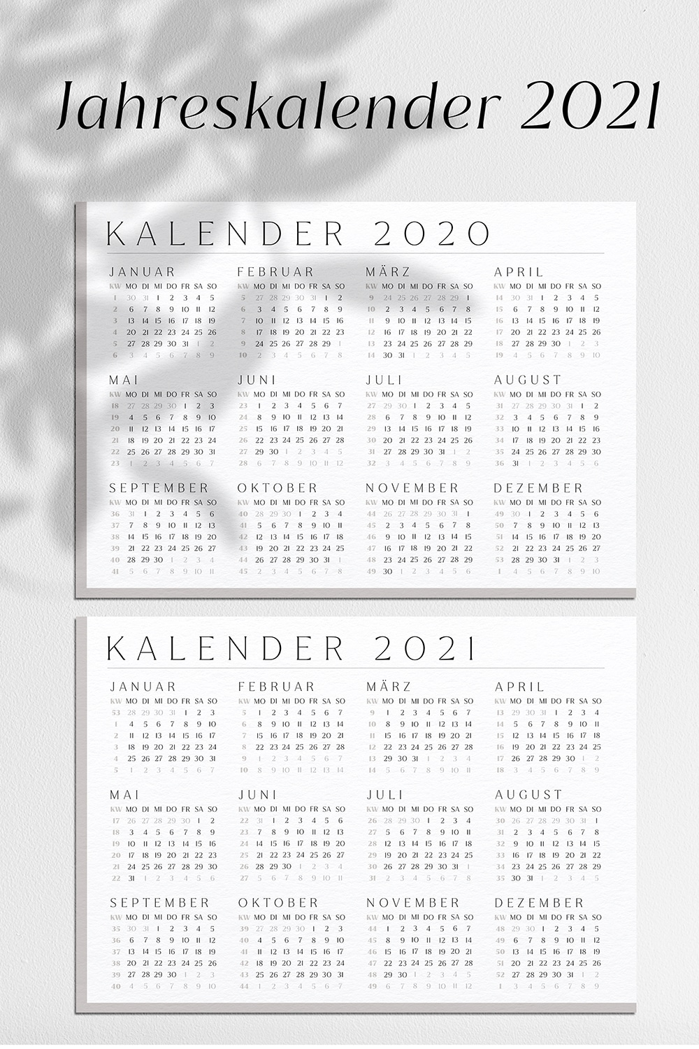Kalender 2021 Zum Ausdrucken In 5 Farben Grossen A2 A3 A4 A5 Set Swomolemo Printables