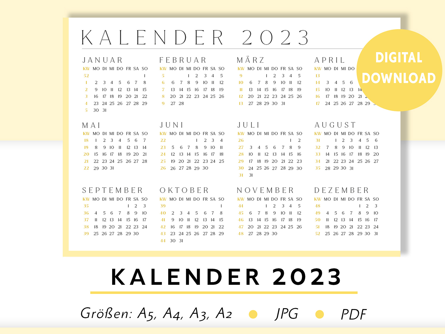 Gelb-Kalender-2023-Digital-Vorlage-Planer-Bilder