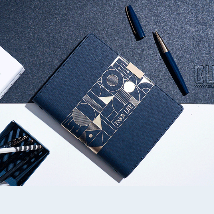 Business-Ringbuch-Design-Stylisch-Gold-Blau