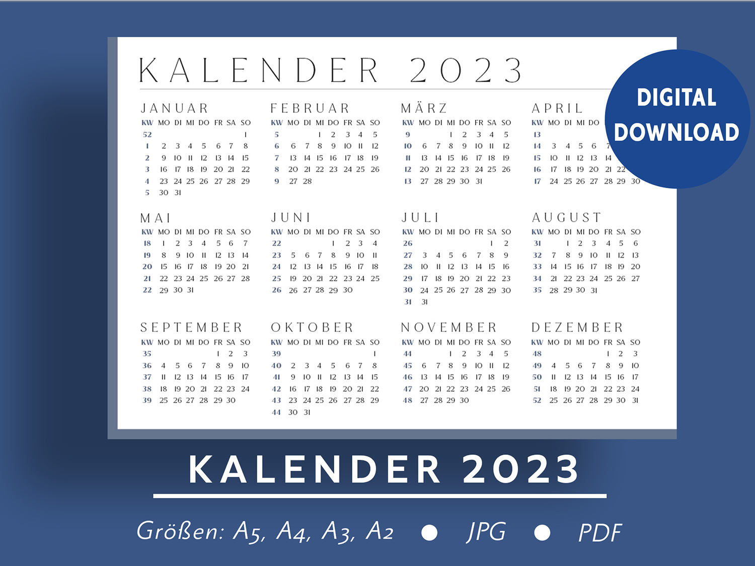 Kalender-2023-ausdrucken-Blau
