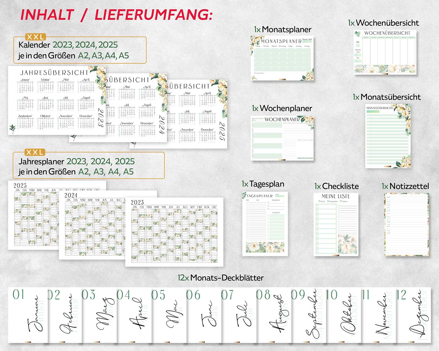 Kalender-2023-Organizer-Set-planer-Ausdrucken-Digital-Einlagen-pdf