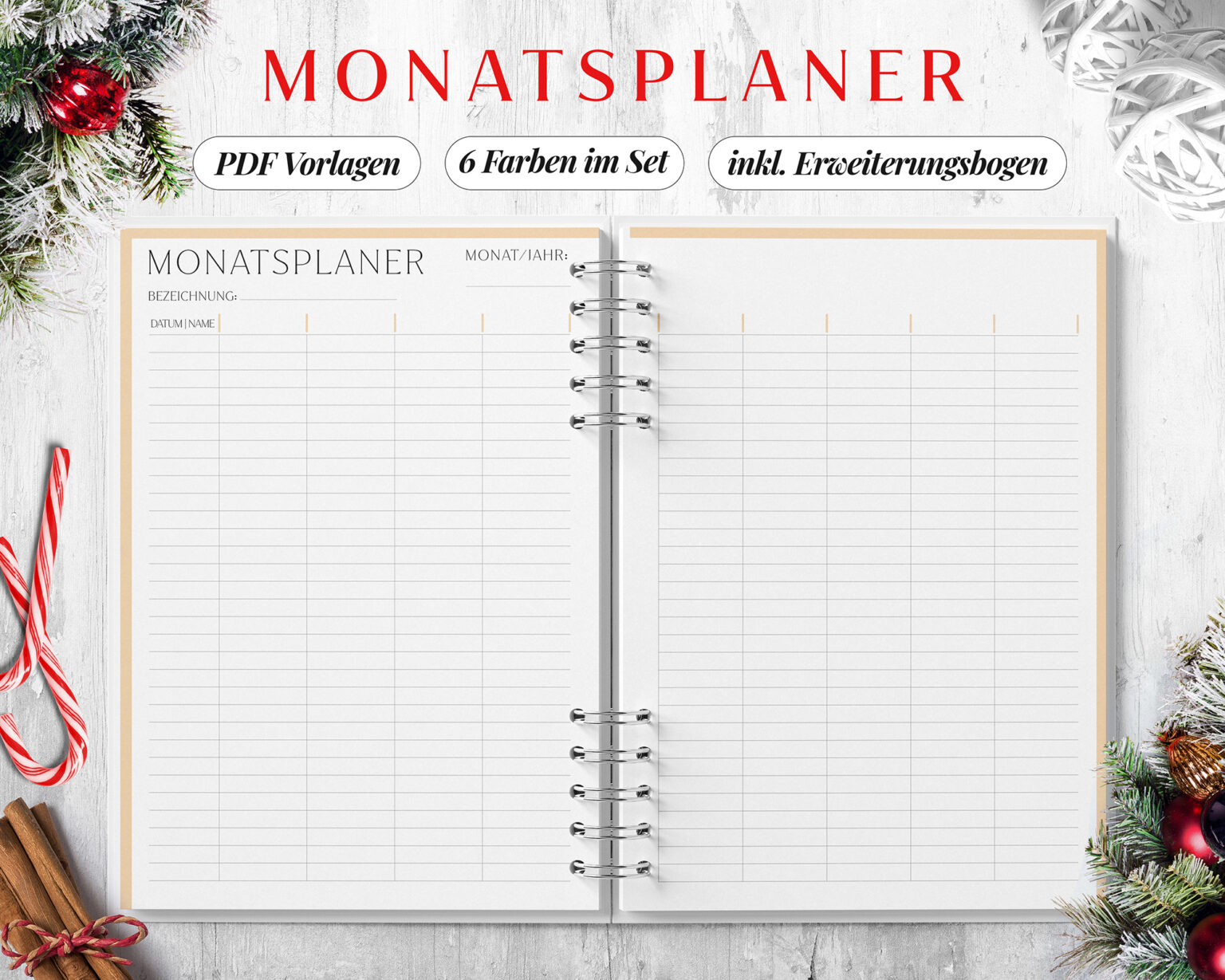 Monatsplan Vorlagen | PDF Set aus 5 Farben | Swomolemo Printables